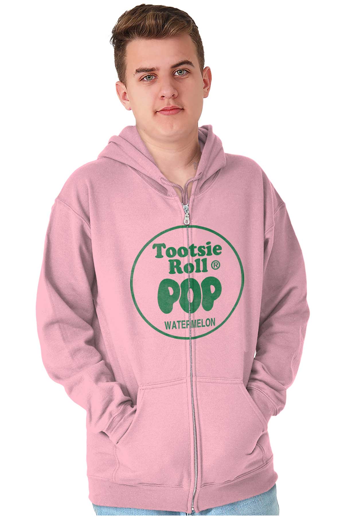 Retro Flavor Watermelon Tootsie Pop Zip up Hoodie Men S Women S Brisco Brands S