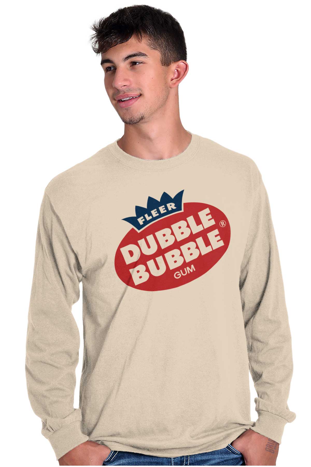 Retro Vintage Dubble Bubble Gum Logo Long Sleeve TShirt Men Women Brisco Brands S