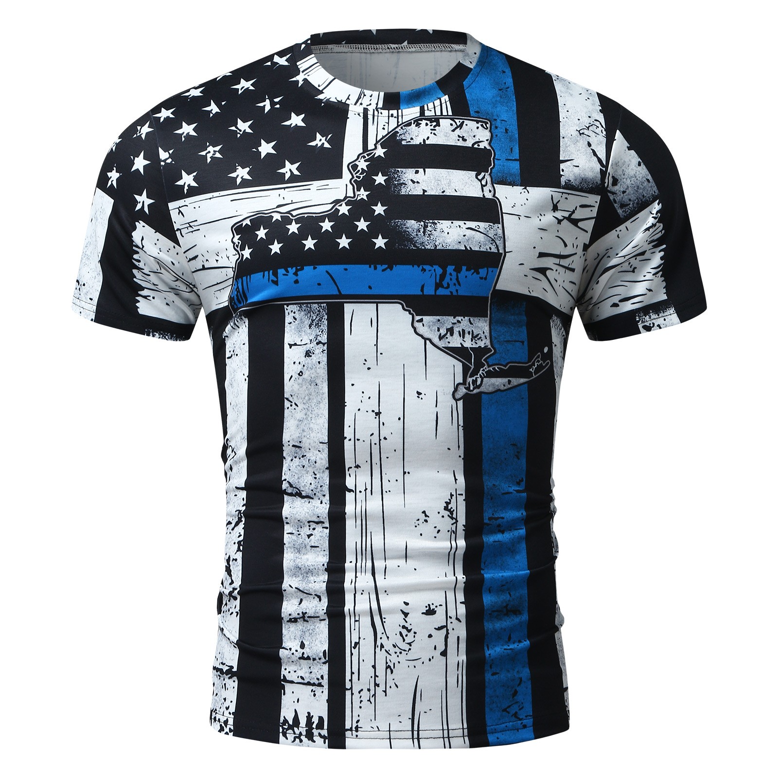 PEASKJP Men S American Flag Patriotic T-Shirts USA 4th of July 3D Print Summer US Eagle Short Sleeve Shirts for Men Men Shirts Graphic White L