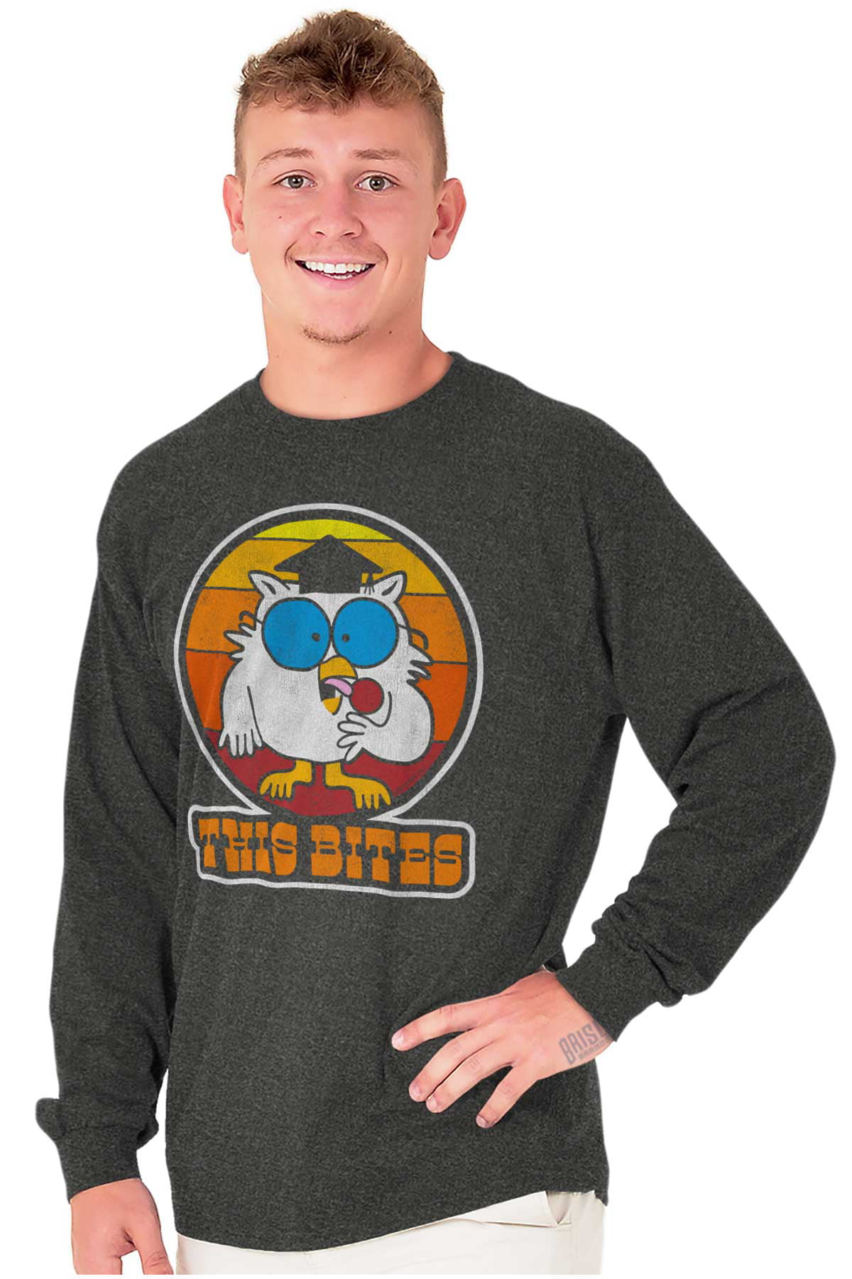 This Bites Funny Mr Owl Tootsie Pop Long Sleeve TShirt Men Women Brisco Brands 2X