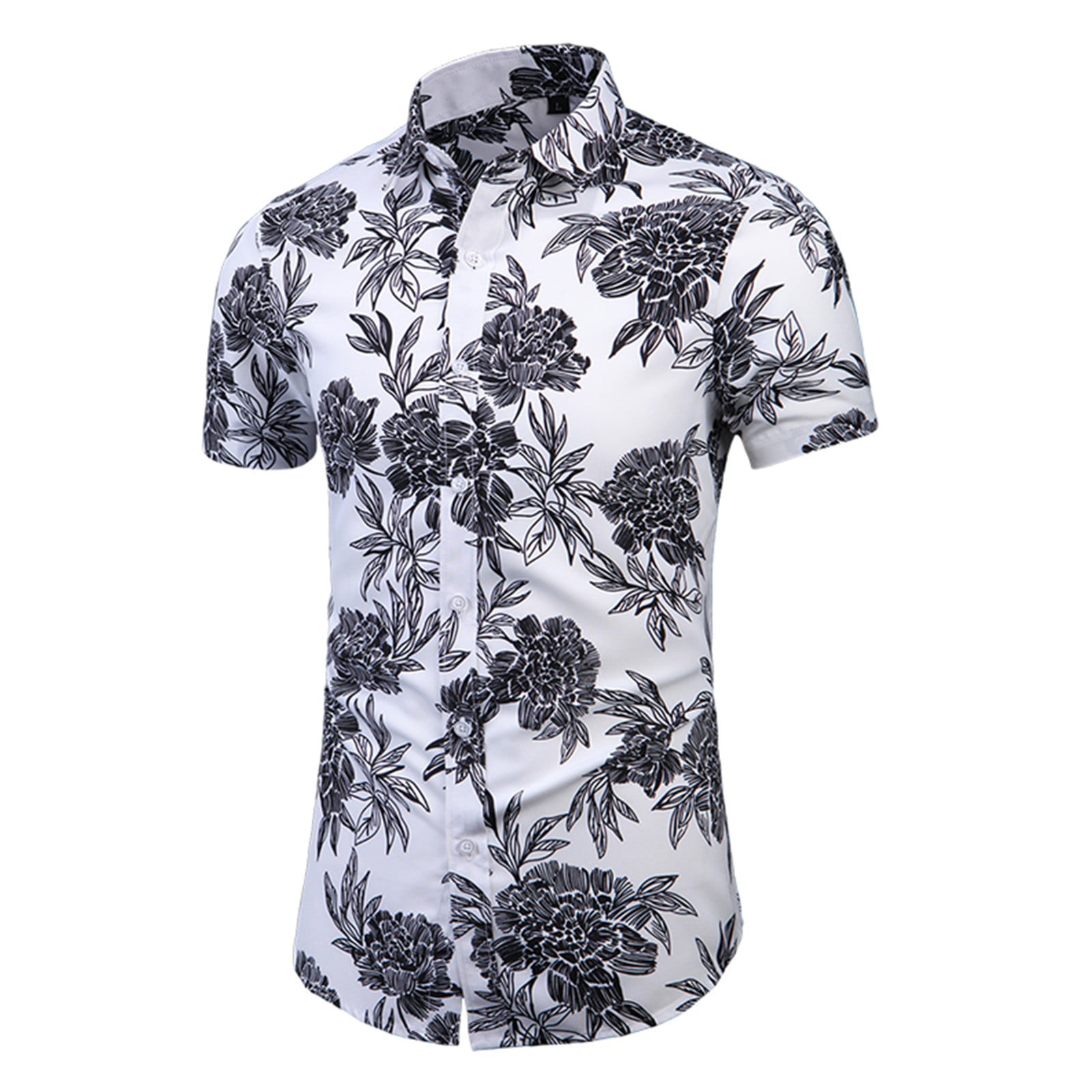 CHMORA Men S Short Sleeve Printed T-Shirt Graphic Printed T-Shirt(White L)