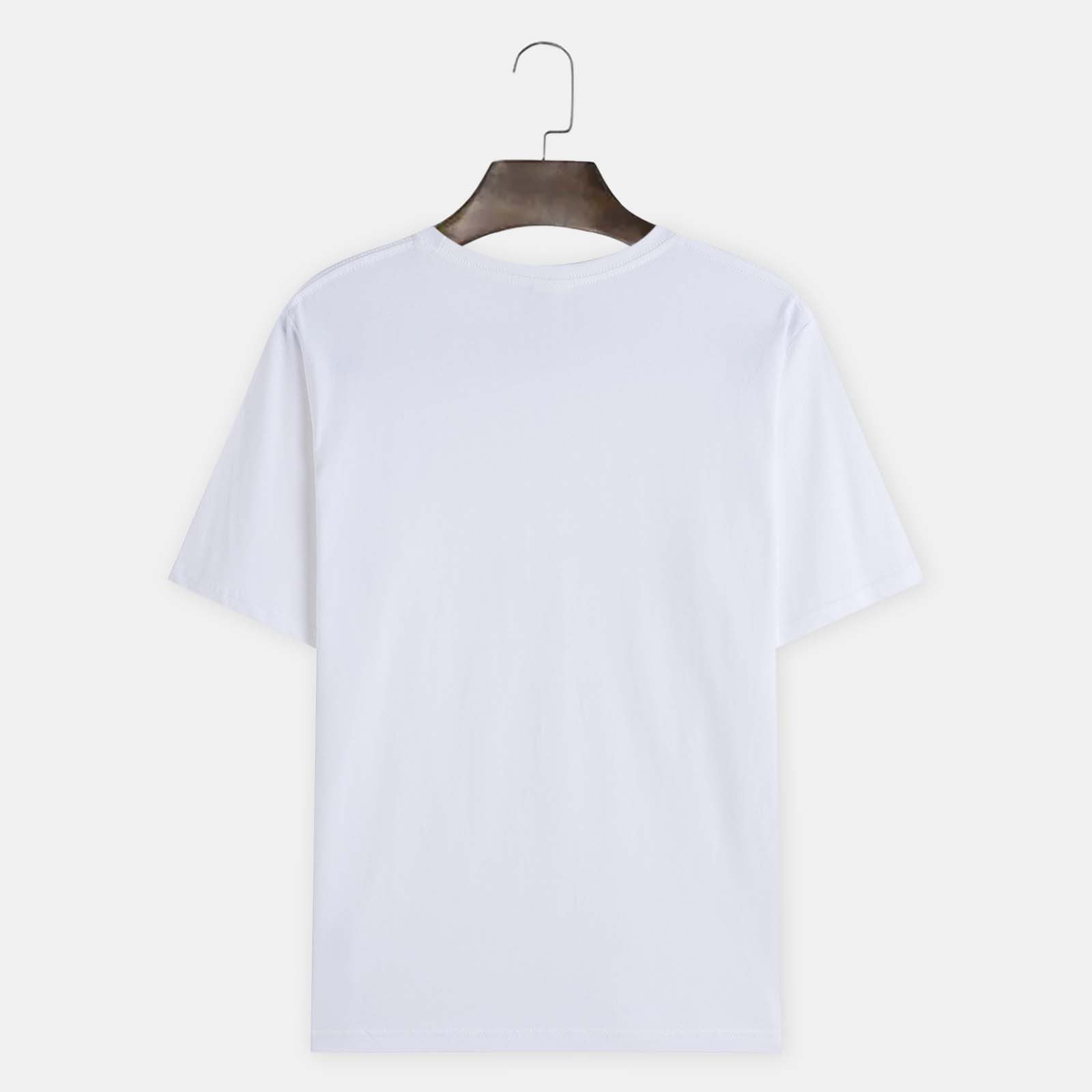 TOWED22 Men Short Sleeve Shirt Men S Graphic Tees Novelty Print Short Sleeve Vintage Tees Casual Summer Tops Fashion T-Shirts White L