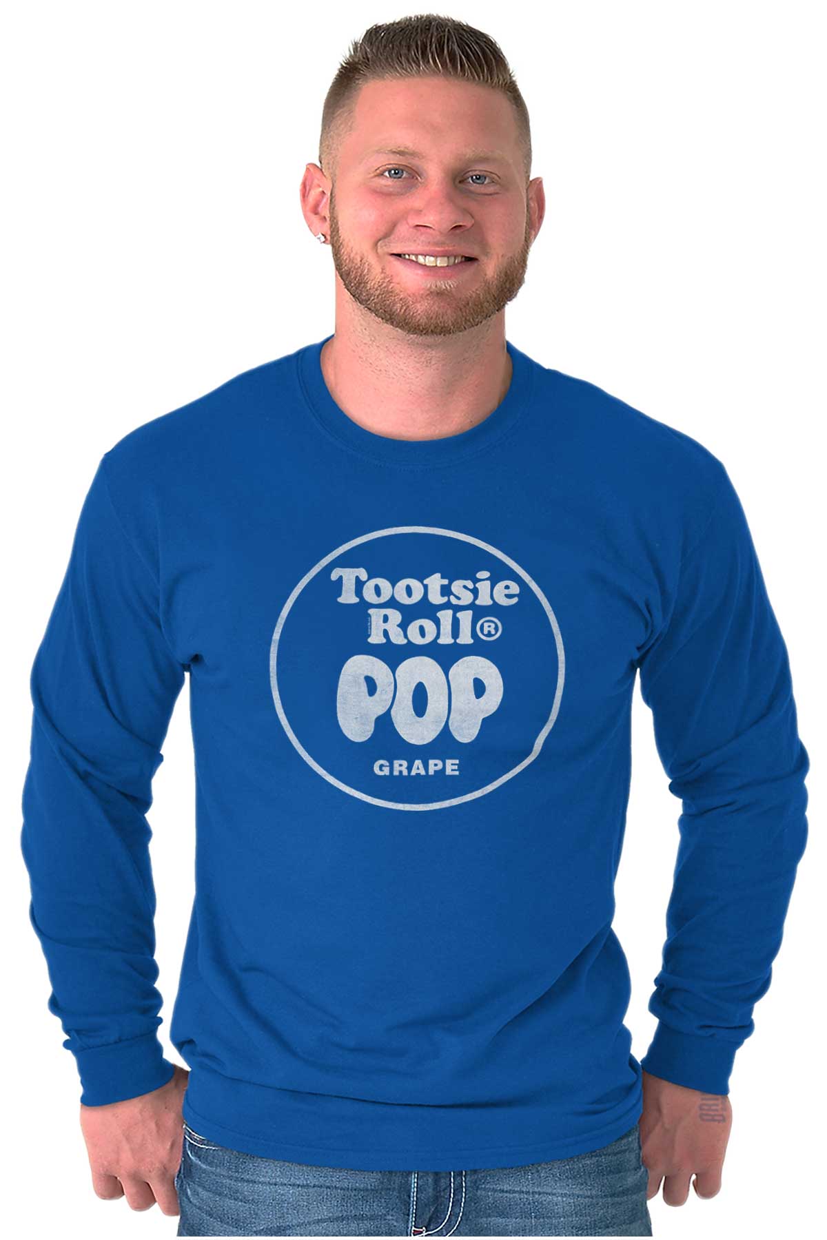 Grape Flavored Tootsie Roll Pop Unisex Plus Size Long Sleeve Tee Shirt Brisco Brands 3X