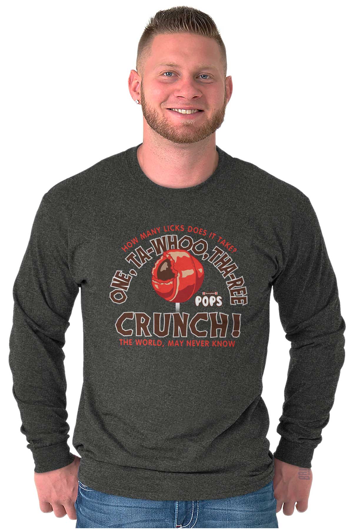 Tootsie Roll Pop How Many Licks Funny Long Sleeve TShirt Men Women Brisco Brands 5X