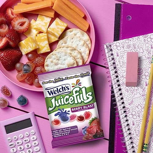 Welch's Juicefuls Juicy Fruit Snacks, Berry Blast, Fruit Gushers, Gluten Free, 4 Oz Sharing Size Bags (Pack of 3) thumbnail