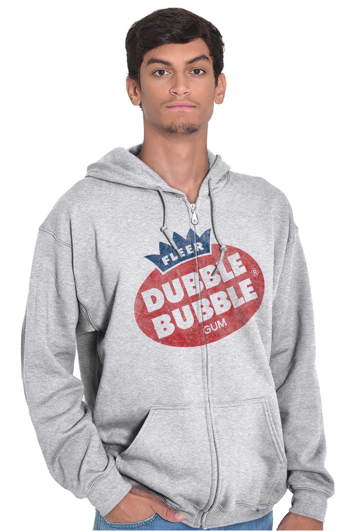 Retro Vintage Dubble Bubble Gum Logo Zip up Hoodie Men S Women S Brisco Brands M