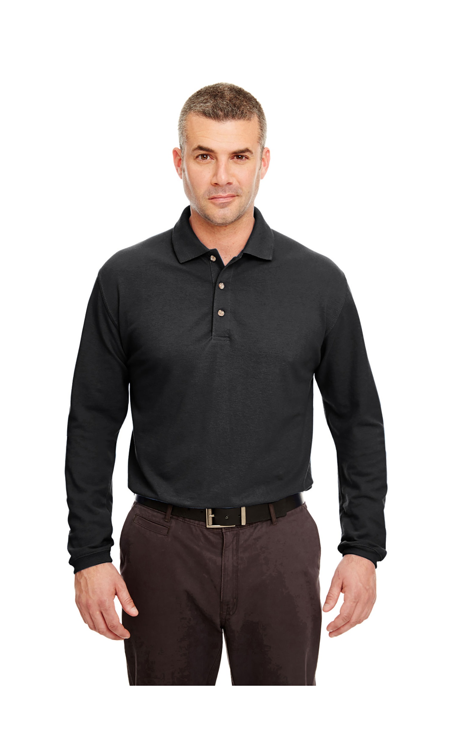 UltraClub Men S Long-Sleeve Classic Polo Shirt  Style 8532