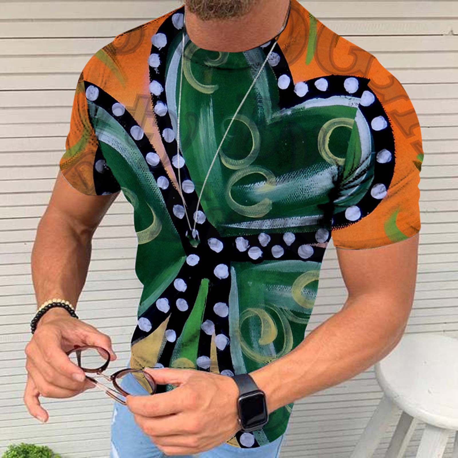 YOTAMI Mens Tops Unisex Daily T Shirt 3D Print Graphic Prints Short Sleeve Tops Casual Blouse Vacation White L XL XXL XXXL
