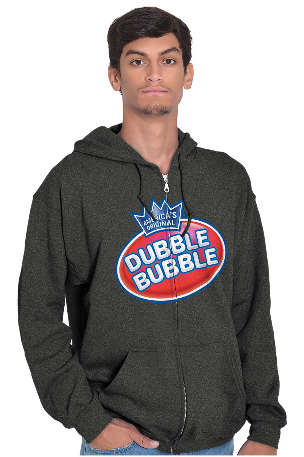 Original Dubble Bubble Double Logo Gum Zip up Hoodie Men S Women S Brisco Brands M