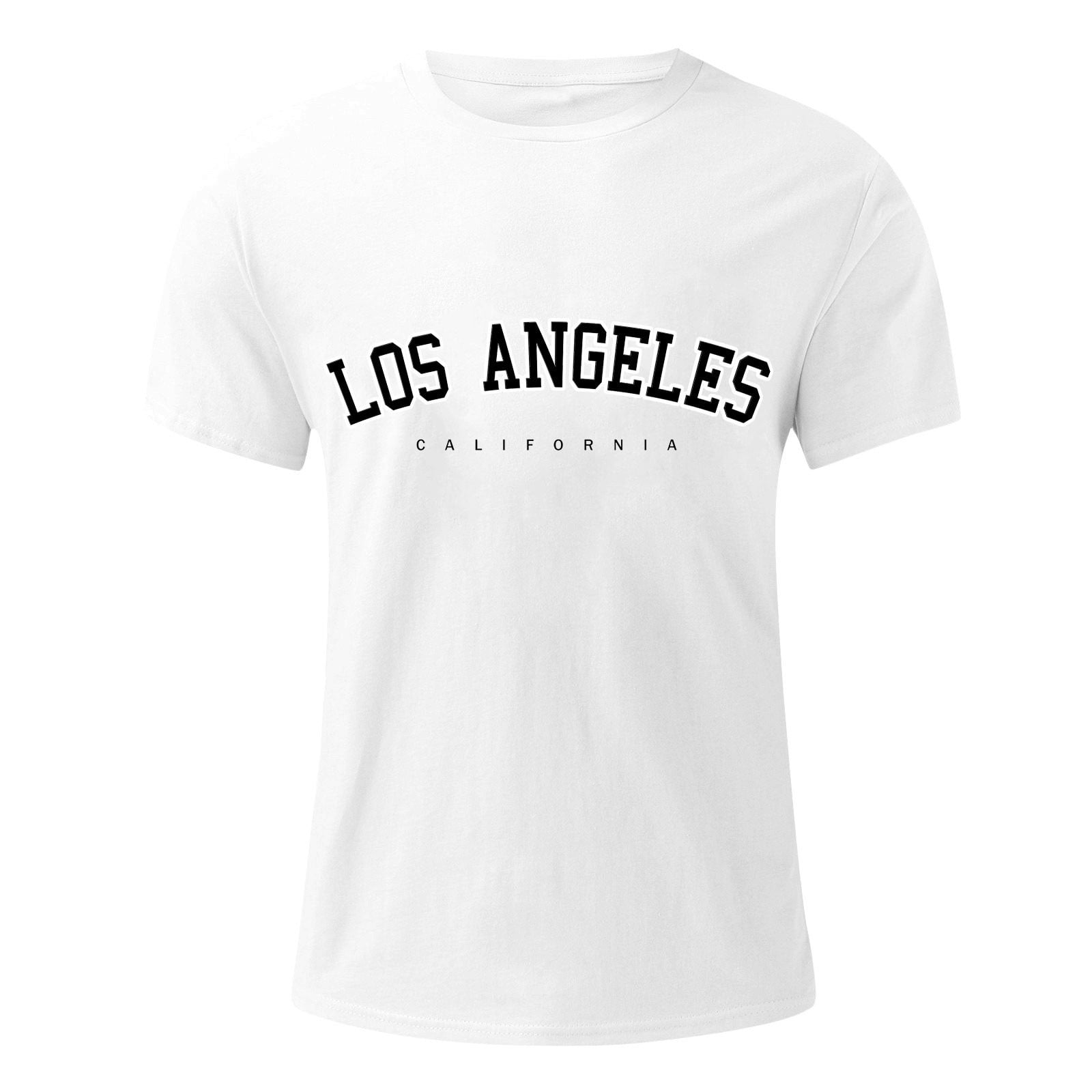 Iopqo Mens T Shirt Men S Round Neck Letter Print Casual Short Sleeve T Shirtmens Shirts Graphic Tees White L