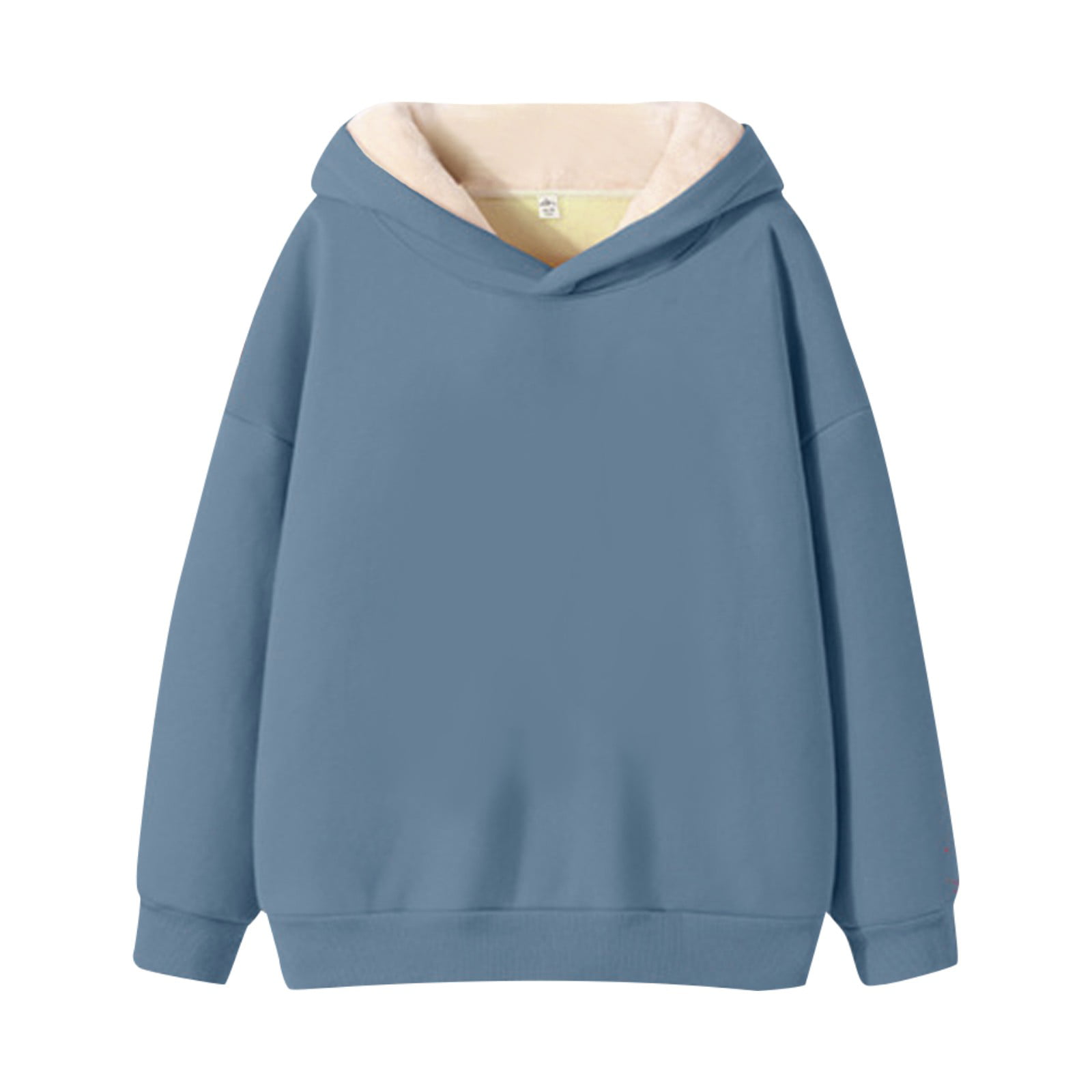 GWAABD Matching Couples Pajamas Winter Solid Color Long Sleeved Plush Hooded Pullover Sweater for a Family of Three Parents Dad Style