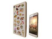 Huawei Ascend P8  Gel Silicone Case All Edges Protection Cover C0275 - Collage Food Ice Cream Cupcake Doughnut Mcaroon Waffle Peanut Butter