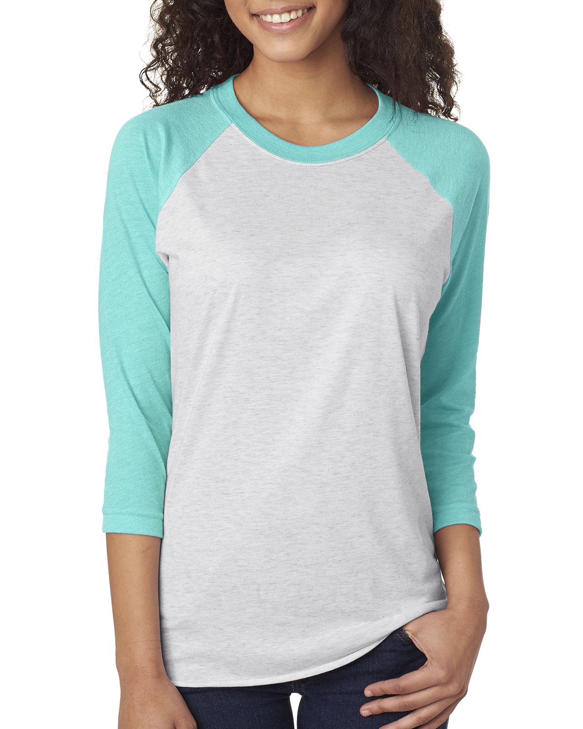 Next Level Active Apparel Unisex Tri-Blend 3/4-Sleeve Raglan - 6051