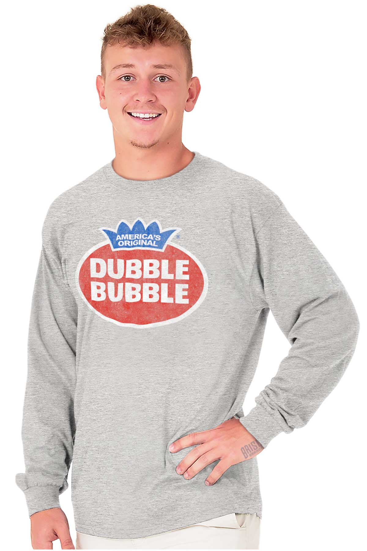 Vintage Dubble Bubble Gum Double Logo Long Sleeve TShirt Men Women Brisco Brands L