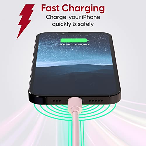 TALK WORKS Fast-Charge Lightning Cable - MFi-Certified for Apple iPhone 13, 12, 11 Pro/Max/Mini, XR, XS/Max, X, 8, 7, 6, 5, SE, iPad, AirPods, Watch - thumbnail