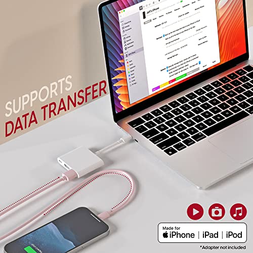 TALK WORKS Fast-Charge Lightning Cable - MFi-Certified for Apple iPhone 13, 12, 11 Pro/Max/Mini, XR, XS/Max, X, 8, 7, 6, 5, SE, iPad, AirPods, Watch - thumbnail