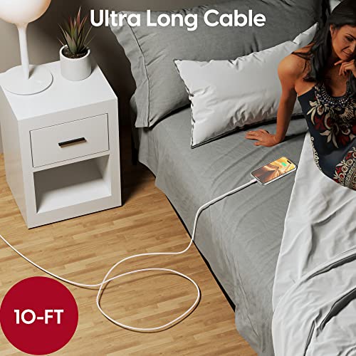TALK WORKS Fast-Charge Lightning Cable - MFi-Certified for Apple iPhone 13, 12, 11 Pro/Max/Mini, XR, XS/Max, X, 8, 7, 6, 5, SE, iPad, AirPods, Watch - thumbnail