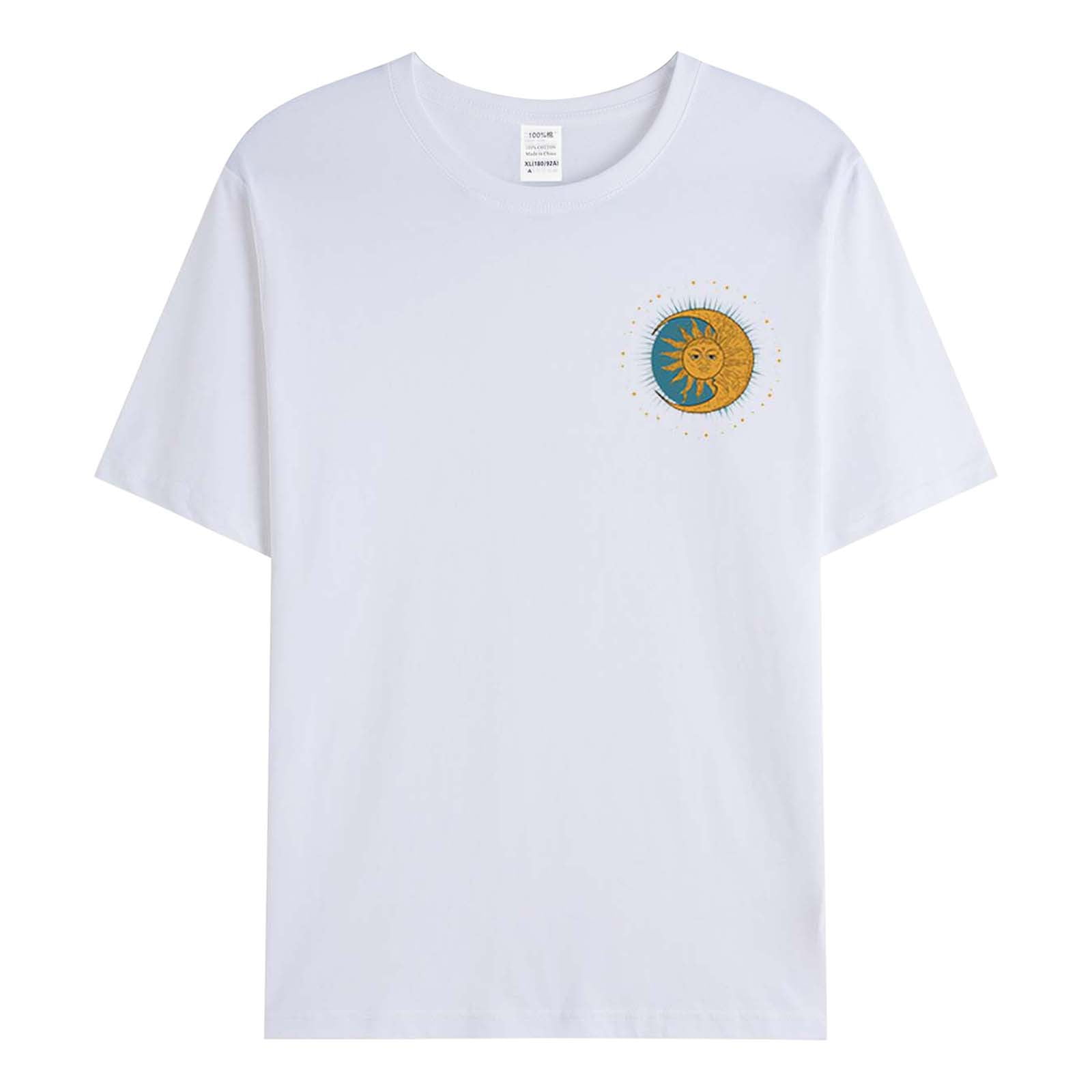 Zuwimk Workout Shirts for Men Men’s Short Sleeve Graphic T-shirt Collection White L