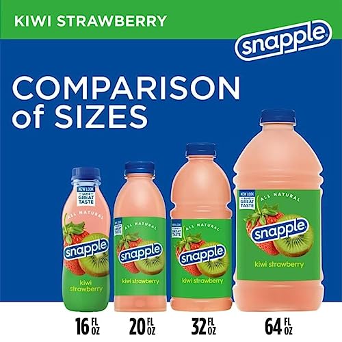 Snapple 5 Pack Kiwi Strawberry Juice Drink All Natural 64 Fl Oz Plastic Bottles Gluten Free 100% Recycled 5-64 Fl Oz Pack thumbnail