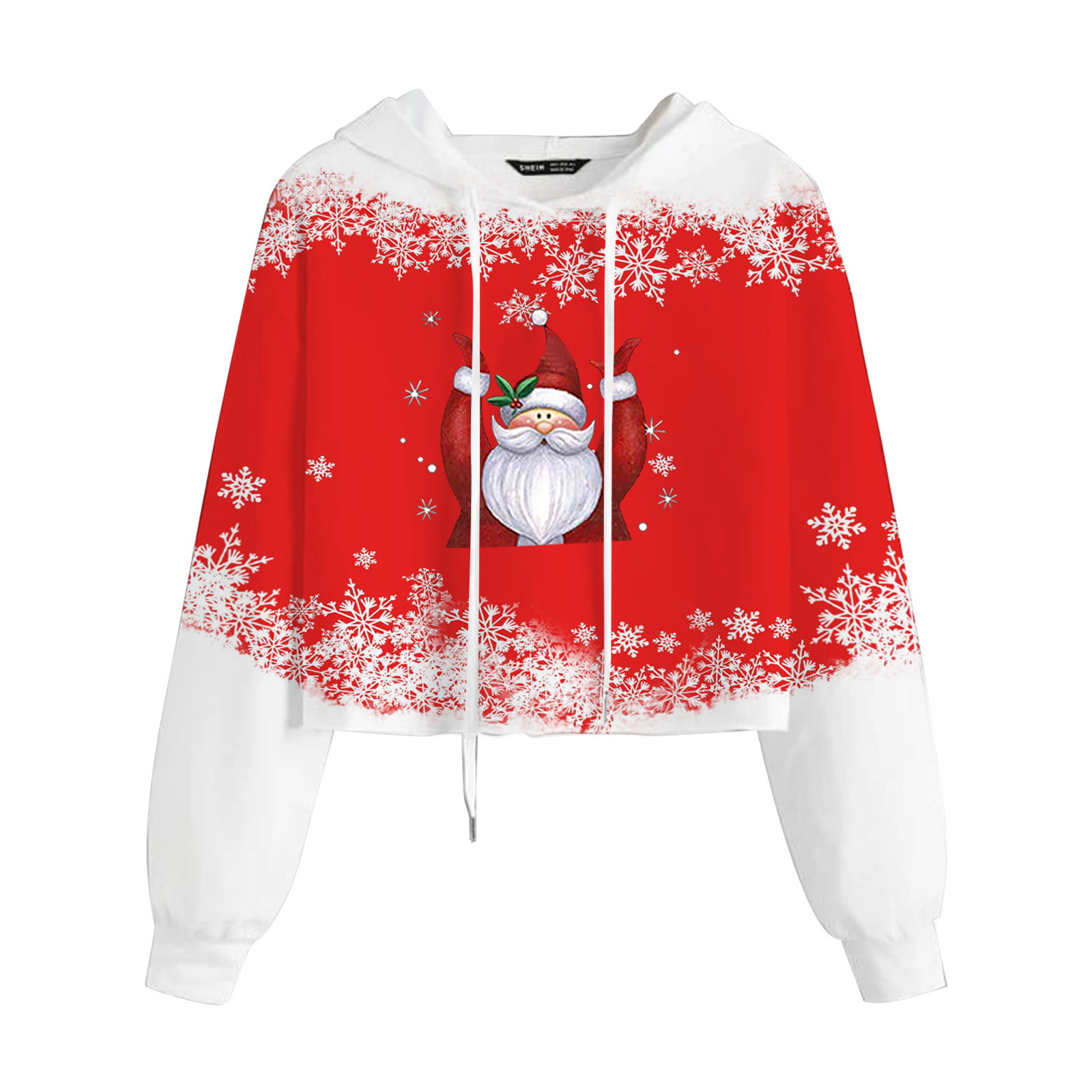 GWAABD Work Out Tops Women Stitching Print Drop Shoulder Drawstring Hoodie Long Sleeve Hoodlies Pullover Sweatshirts