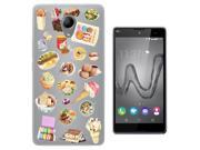 Wiko Robby / Wiko S-kool Gel Silicone Case All Edges Protection Cover C0275 - Collage Food Ice Cream Cupcake Doughnut Macaroon Waffle Peanut Butter