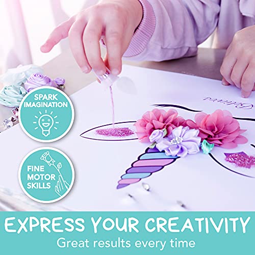 Amiti? Lane DIY Unicorn Picture Craft Kit - Gifts for Girls - Create Your Own Wall Art Bedroom Decor with This Arts & Crafts Kit for Kids - Girls Toys