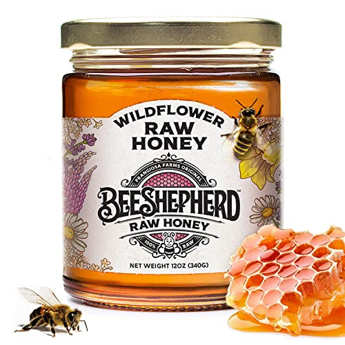 Bee Shepherd Colorado Wildflower Honey - 100% Raw  Unfiltered  Natural Sweetness  Rich in Antioxidants  Pollen  Propolis & Royal Jelly  Perfect for Te