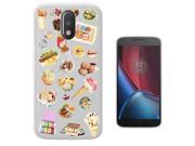 Motorola Moto G4 Play Gel Silicone Case Protection Cover C0275 - Collage Food Ice Cream Cupcake Doughnut Macaroon Waffle Peanut Butter