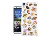 Htc Desire 820 Gel Silicone Case All Edges Protection Cover C0275 - Collage Food Ice Cream Cupcake Doughnut Mcaroon Waffle Peanut Butter