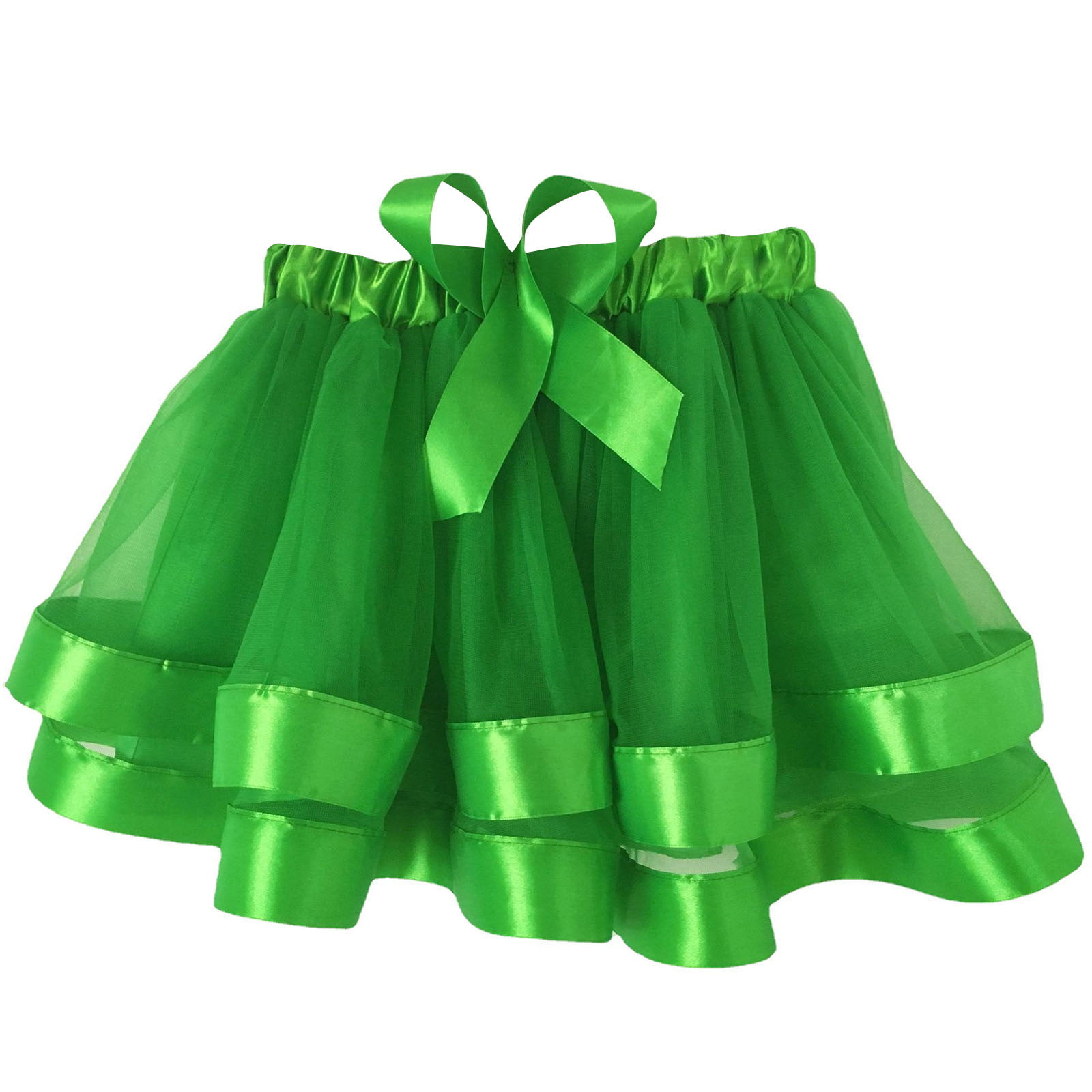 CLZOUD Little Girl Dresses Green Polyester Toddler Kids Girls Bowknot Patchwork Dancing Princess Skirt Tulle Ballet Tutu Skirt 35