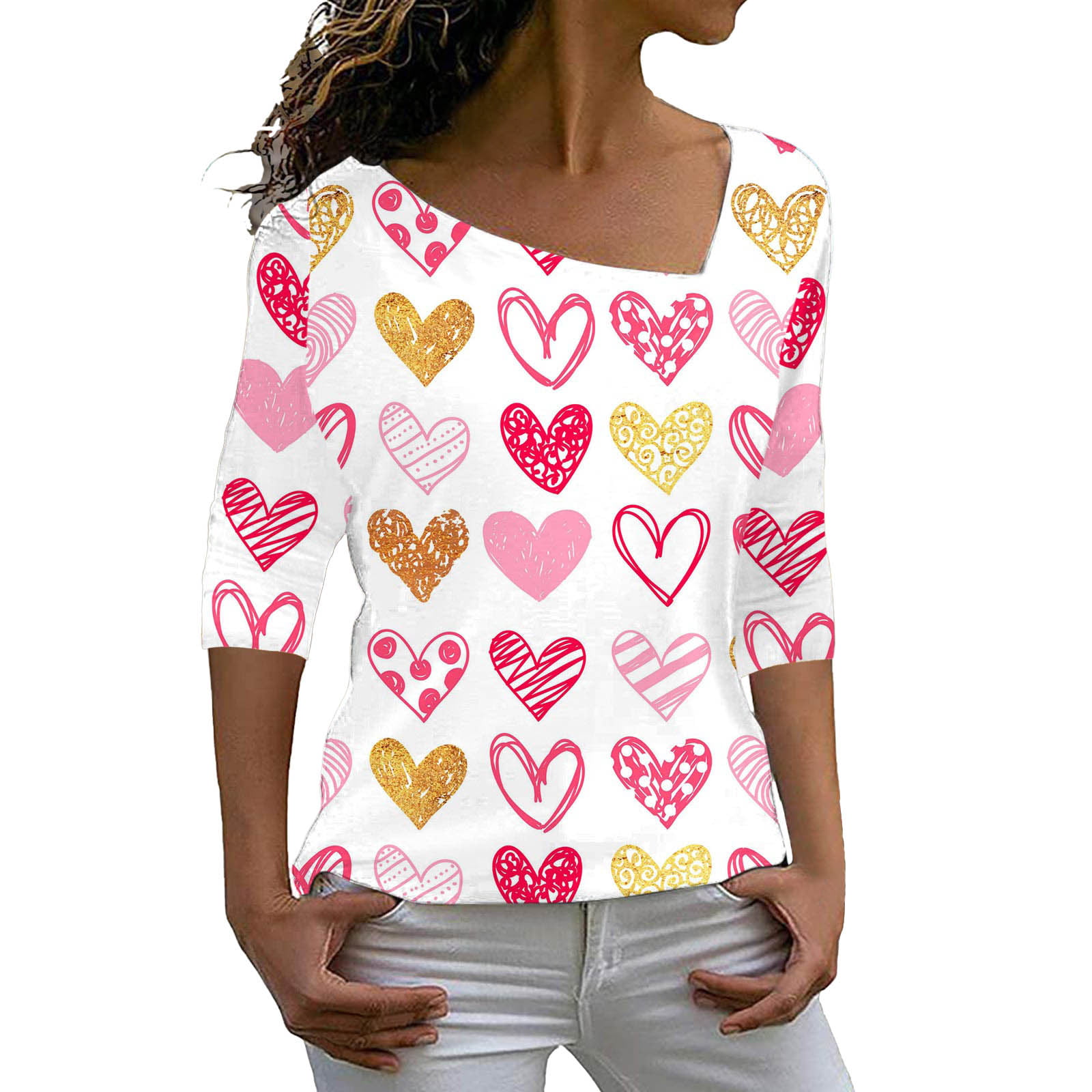GWAABD Women S Crewneck Sweatshirt Womens Valentine S Day Shirts Plaid Long Sleeve Love Heart T Shirts