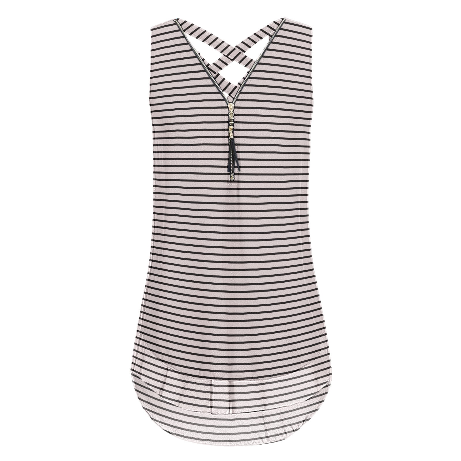 GWAABD Bra Fitness Top Tank Top for Women Sleeveless Tank Top Back Hem Layed Zipper V Neck Loose Tank Tops for Women T Shirts Tops