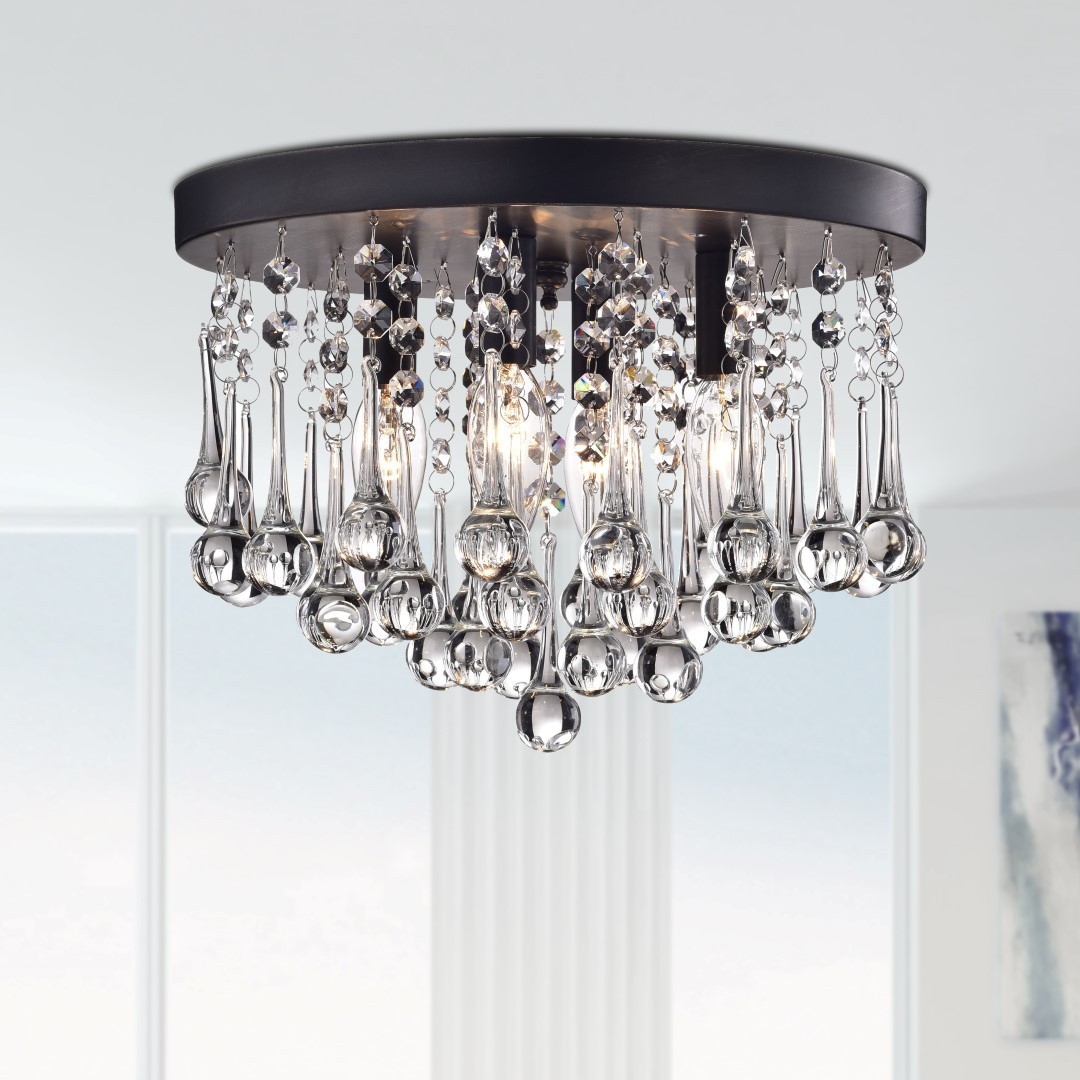 First Lighting Scelene Crystal 4-light Flush Mount