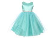 Big Girls Mint Glitter Waist Luscious Shiny Junior Bridesmaid Dress 8