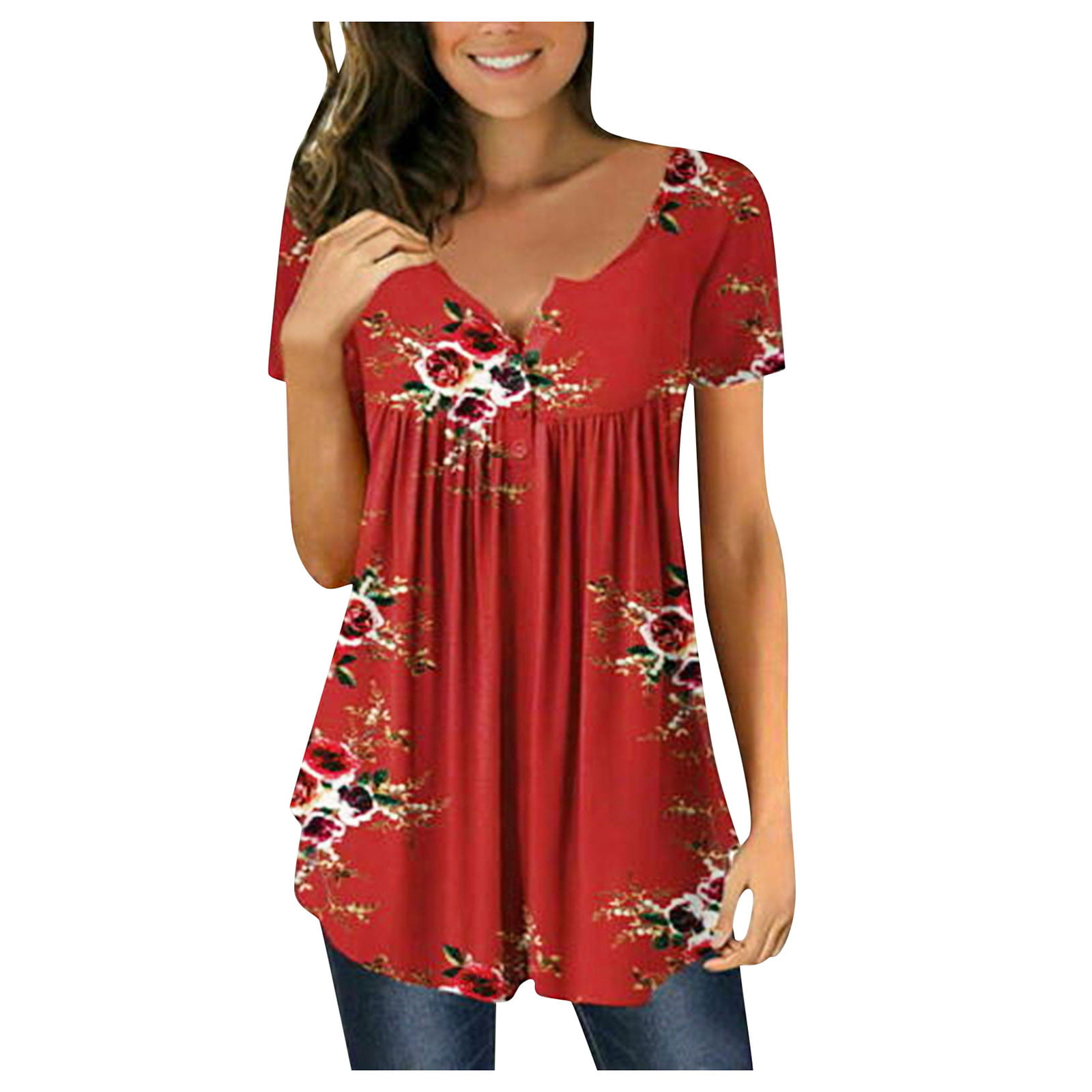 GWAABD Yellow Long Sleeve Shirt Women Blouse for Women Printed Travel Loose Tops
