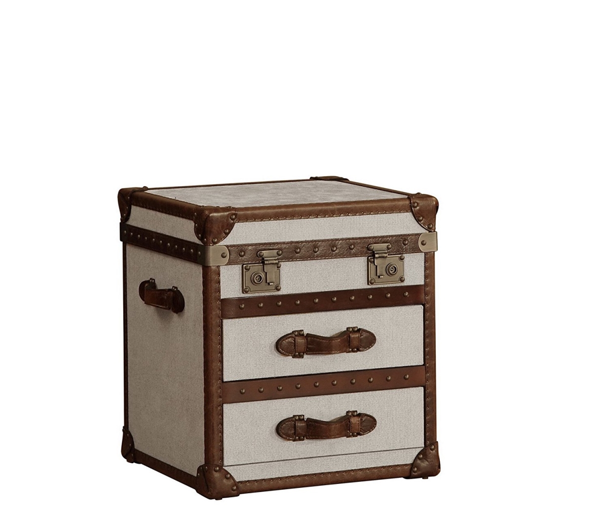 Lazzaro Leather Hibernia 2 Drawer Steamer End Table - WH-F031-#58-9021