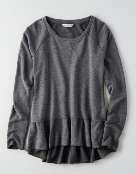 Ae Ruffle Hem Sweatshirt