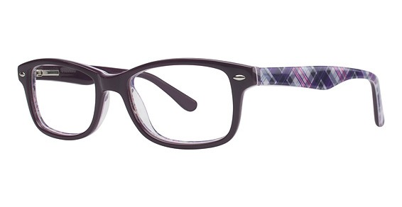 K-12 by Avalon 4081 Plastic Eyeglasses, Grape/Plaid