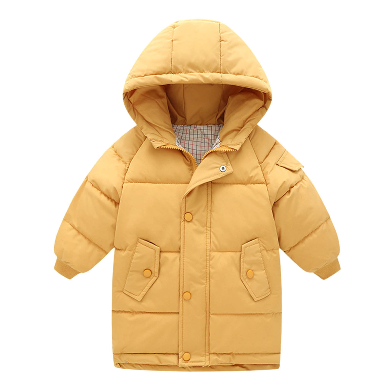 Kids Jackets for Girls Boys Toddler Baby Cute Solid Color Windproof Padded Jacket Hooded Coat