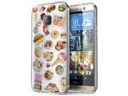 Htc One M8 Gel Silicone Case All Edges Protection Cover C0275 - Collage Food Ice Cream Cupcake Doughnut Mcaroon Waffle Peanut Butter