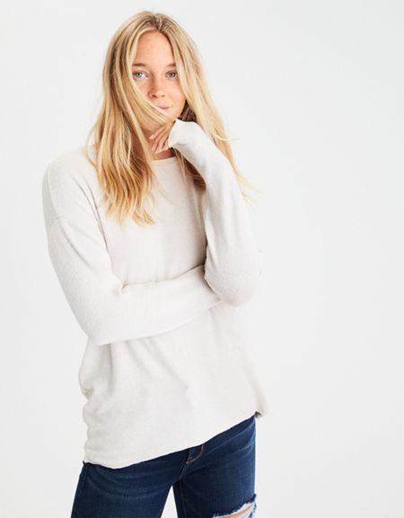AE Soft & Sexy Plush Lace-Back Sweatshirt