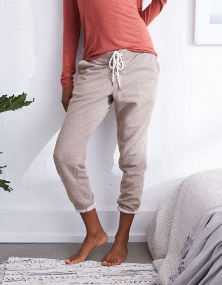 Aerie Lace-up Fleece Pant