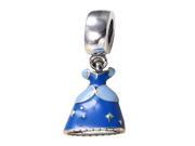 Lovely Princess Dress Pendant Bead Enameled Cute Charm S925 Sterling Silver Bead for 3mm Diy Lucky Charm Bracelet
