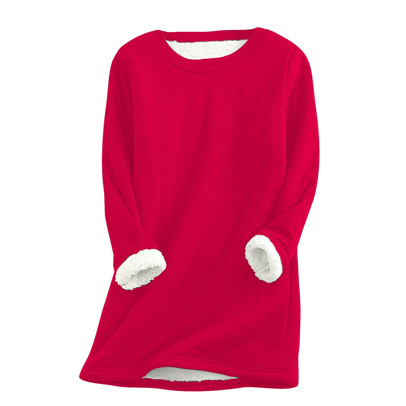 GWAABD Zipper Tops for Women Women Casaul Top Shirts Thick Sweatshirt Winter Velvet Warm O-neck Underwear Top Warm Soft Fashion Undwear Top