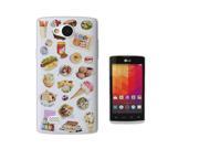 Lg Joy H220 Gel Silicone Case All Edges Protection Cover C0275 - Collage Food Ice Cream Cupcake Doughnut Mcaroon Waffle Peanut Butter