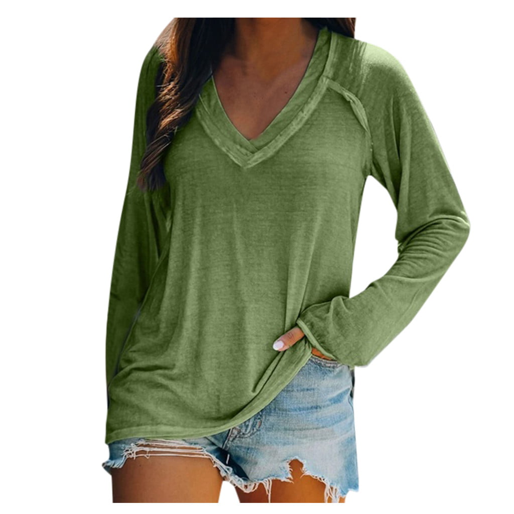 Women S Long Sleeve Tops  Tunic Tops Plus Size Shirts for Women a&M Shirt Women S Autumn and Winter New Basic Long-Sleeved Top Moisture Wicking Shirts