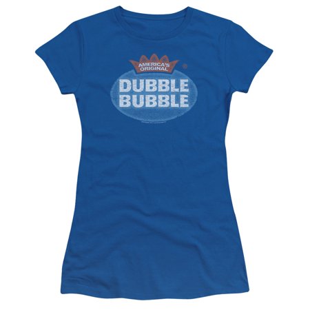 Dubble Bubble - Vintage Logo - Short Sleeve Junior Sheer - Royal Blue T-shirt