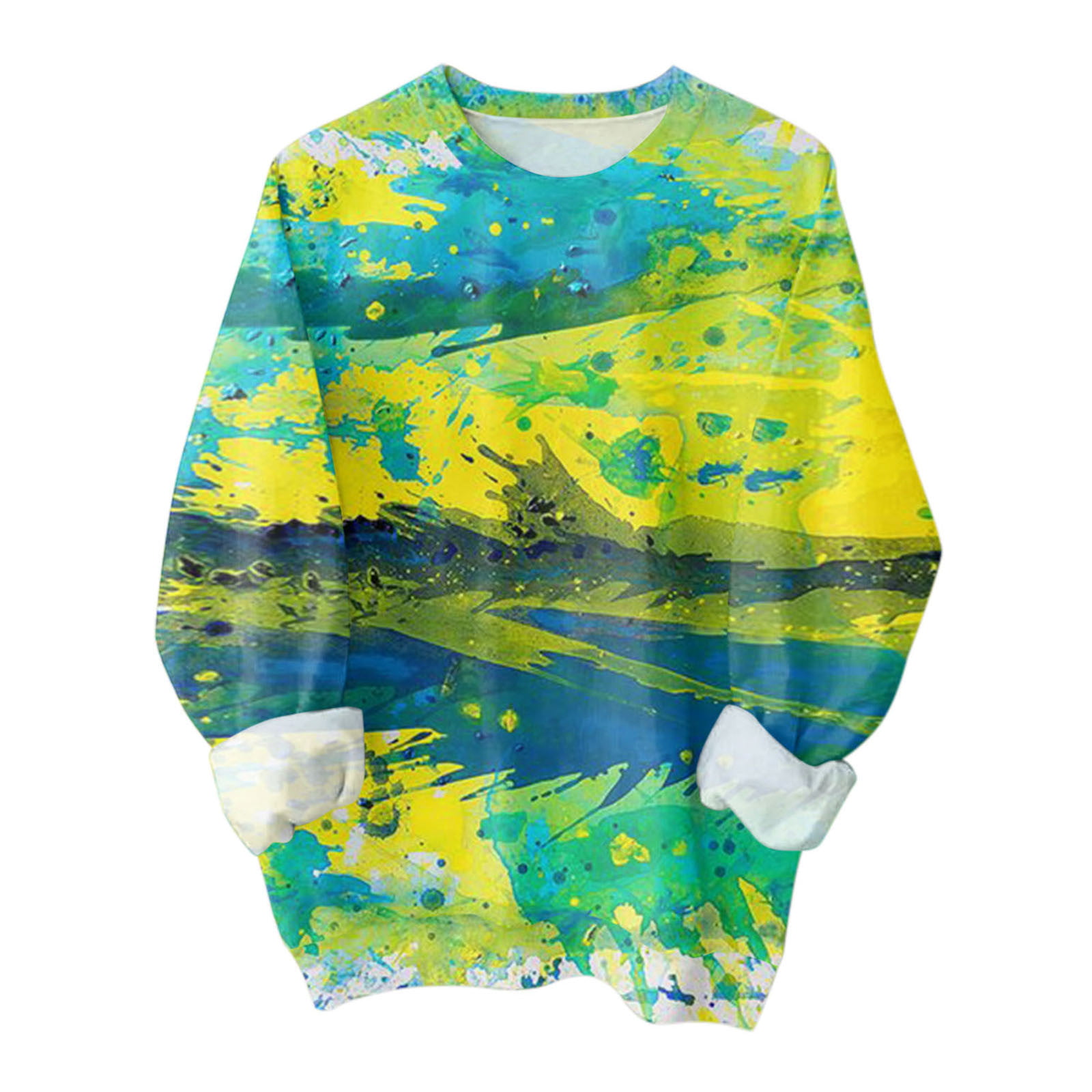 GWAABD Sweatshirts for Women 2023 Womens Tie Dye Printed Long Sleeve Sweatshirt Crew Neck Sweatshirt Hooded Sweatshirt