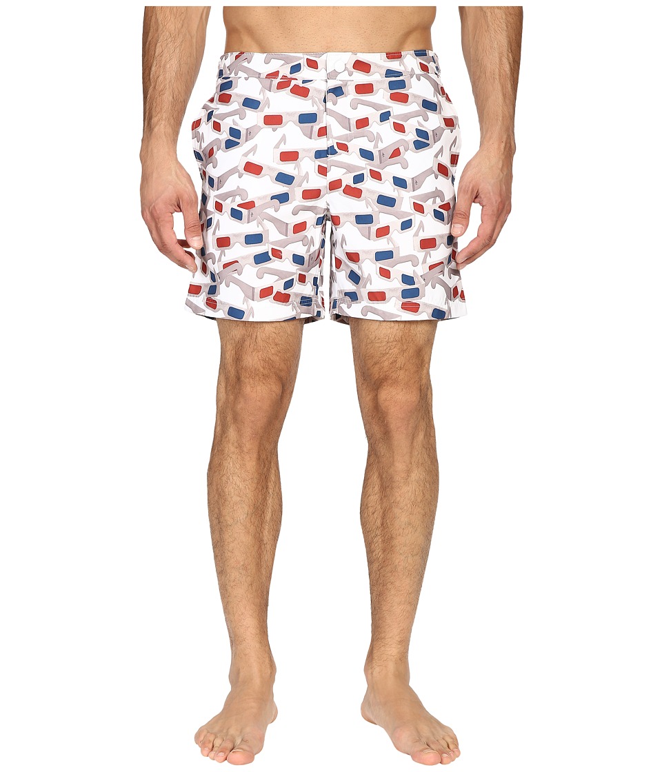 Original Penguin - 3D Glasses Photo Print Volley (bright White) Men's Swimwear
