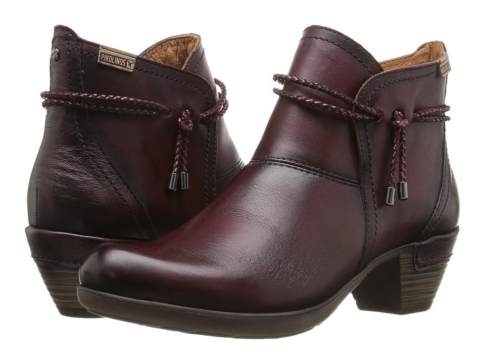 Pikolinos Rotterdam 902-8775 Leather Women's Ankle Boots - Garnet - Size:UK 7-7.5
